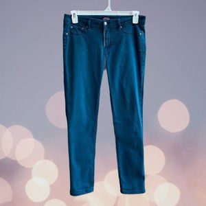 Body Central Women's Low Rise Slim Fit Skinny Ankle Jeans Teal Size 11